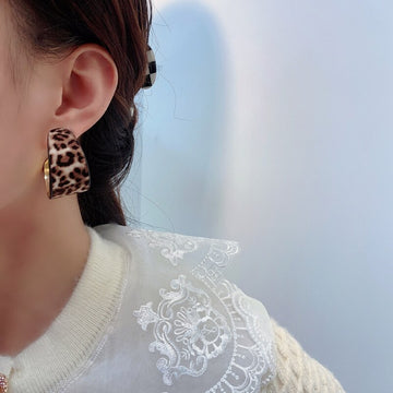 Autumn Winter Leopard Circle Retro Simple Earrings For Women Fashion Temperament Jewelry Gift 2022 Trendy Drop Earrings brincos daiiibabyyy
